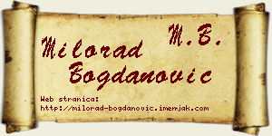 Milorad Bogdanović vizit kartica
